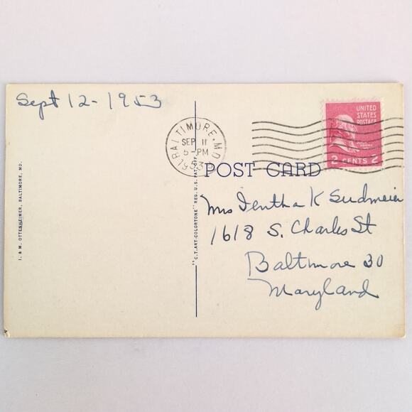 Historic Fort McHenry Baltimore Maryland Vtg Linen Postcard Panorama View 1953 - Picture 2 of 2